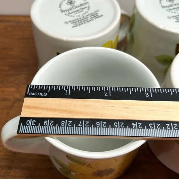 Vintage 1973 Royal Doulton Lambeth Stoneware Summer Days Pattern Set Of 8 Mugs - Picture 12 of 14